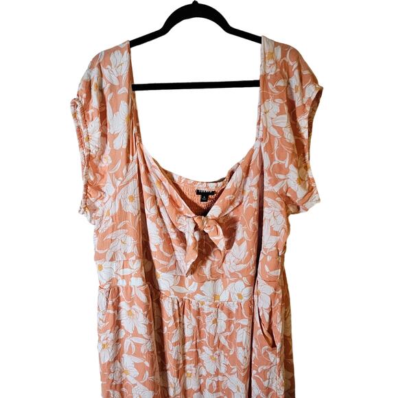 Torrid Dress Womens Size 4X Plus Size 4 Orange Floral Vacation Work Cruise - Picture 3 of 10